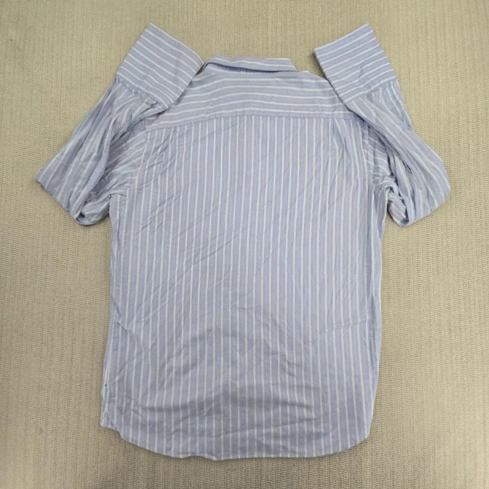 Banana Republic Shirt Mens XL Blue Stripe French Cuff Long Sleeve Button Up Down